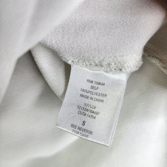 Womens White 41 Hawthorn Button-Up Blouse Polyester Roll-Up Sleeves Size S - Picture 6 of 11